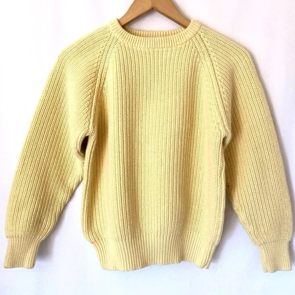 Vintage Sweaters - VINTAGE 1990s ‘90s Sweater Yellow Eddie Bauer S